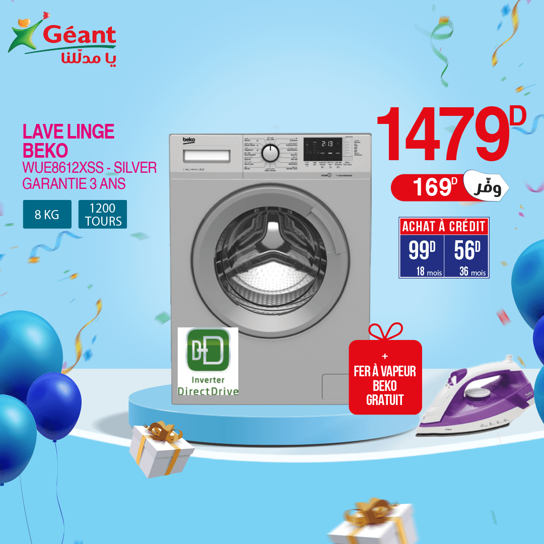 Lave linge BEKO 8Kg 9adhity